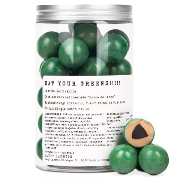 Boules "Eat your greens!" de réglisse, chocolat Dulce de Leche, romarin et fleur de sel - Haupt Lakrits
